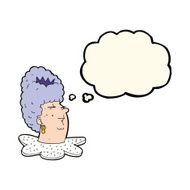 cartoon queen&#039;s head with thought bubble N8