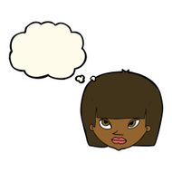 Cartoon Annoyed Woman With Thought Bubble N120