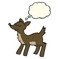 cute cartoon deer with thought bubble N8