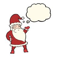 cartoon santa claus with thought bubble N121