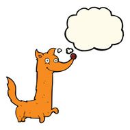 cartoon happy dog with thought bubble N54