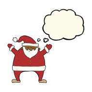 cartoon santa claus with thought bubble N123