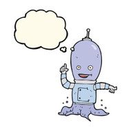 cartoon alien spaceman with thought bubble N14