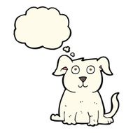 cartoon happy dog with thought bubble N55