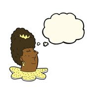 cartoon queen head with thought bubble N7