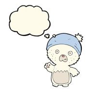 cartoon cute teddy bear in hat with thought bubble N8