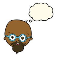 cartoon shocked man with beard thought bubble N14