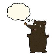 funny cartoon black bear with thought bubble N13