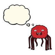 cartoon spider with thought bubble N12