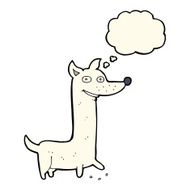 funny cartoon dog with thought bubble N14