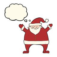 cartoon santa claus with thought bubble N124