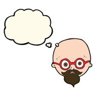 cartoon shocked man with beard thought bubble N15