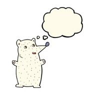 funny cartoon polar bear with thought bubble N16