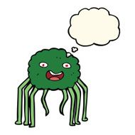 cartoon spider with thought bubble N13