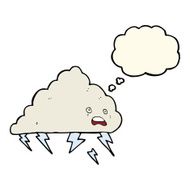 cartoon thundercloud with thought bubble N8