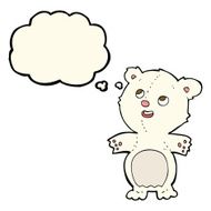 cartoon happy little polar bear with thought bubble N10