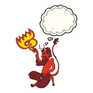 cartoon traditional devil with thought bubble N5