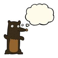 cartoon black bear with thought bubble N44