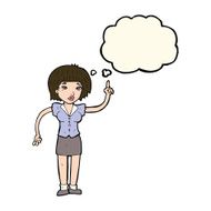 cartoon woman with idea thought bubble N171