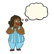 cartoon happy cook with thought bubble N7