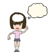 cartoon woman with idea thought bubble N172