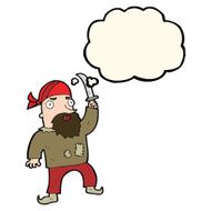 cartoon pirate with thought bubble N7