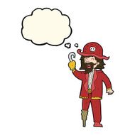 cartoon pirate captain with thought bubble N7