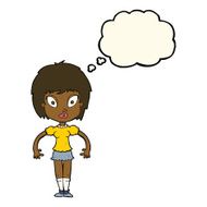 cartoon pretty girl with thought bubble N73