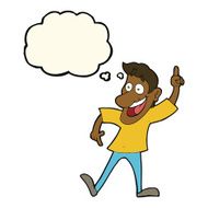 cartoon man with great idea thought bubble N20
