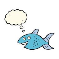 cartoon fish with thought bubble N52
