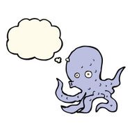 cartoon octopus with thought bubble N19