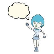 cartoon vampire girl with thought bubble N154