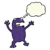 cartoon poisonous frog with thought bubble N15