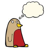 cartoon robin with thought bubble N11