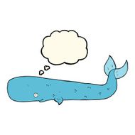 cartoon whale with thought bubble N21