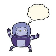 cartoon alien with thought bubble N7