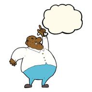 cartoon big fat boss with thought bubble N7