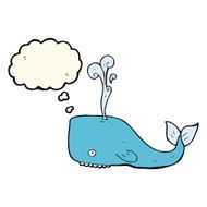 cartoon whale with thought bubble N22