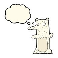 cartoon polar bear with thought bubble N38