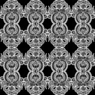 Black and white seamless pattern hand drawing background N2