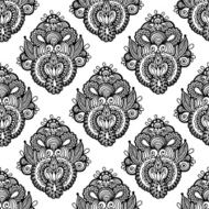 Black and white seamless pattern hand drawing background N3