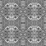 Black and white seamless pattern hand drawing background N5