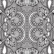 Black and white seamless pattern hand drawing background N6