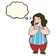 cartoon happy cook with thought bubble N8