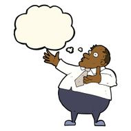 cartoon exasperated middle aged man with thought bubble N7