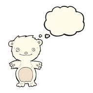 cartoon happy little polar bear with thought bubble N11