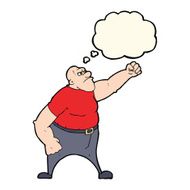 cartoon angry man with thought bubble N66