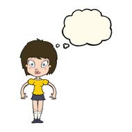 cartoon pretty girl with thought bubble N74