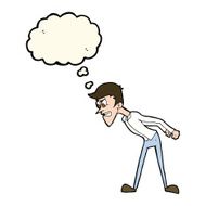 cartoon angry man with thought bubble N67