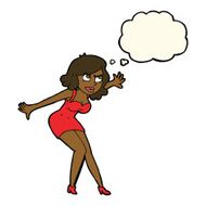 cartoon female spy with thought bubble N19